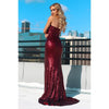 Celli sequined gown (ruby red) - Kourvosieur