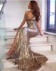 Yasmine sequined gown (rose gold) - Kourvosieur