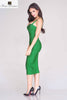 Rissa structured midi bandage dress (emerald) - Kourvosieur