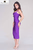 Rissa structured midi bandage dress (purple) - Kourvosieur
