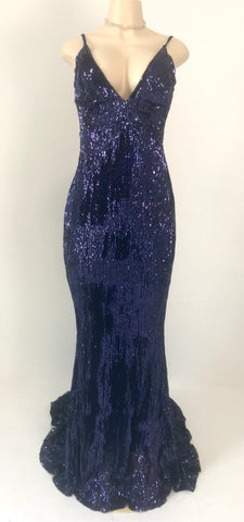 Shimmer Sequin Gown (navy)