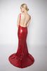 Yasmine Sequined mermaid gown (red) - Kourvosieur